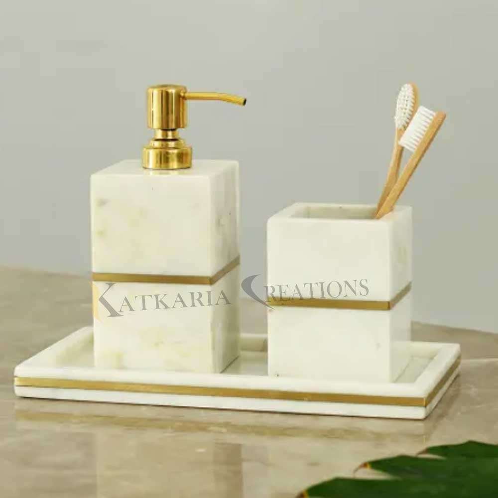 Mooi Marble Bathroom Set | Bathroom Accessories For Home & Office