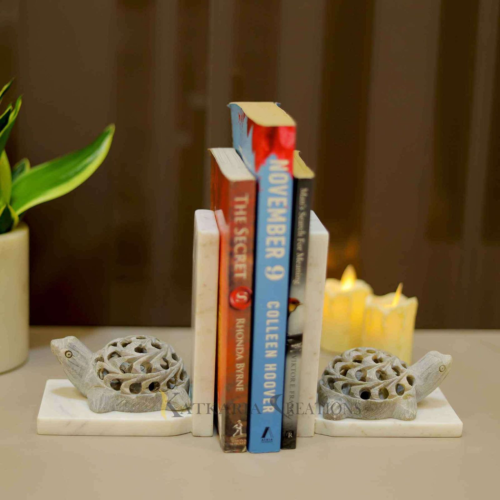 Turtle Marble Bookends Set Of 2