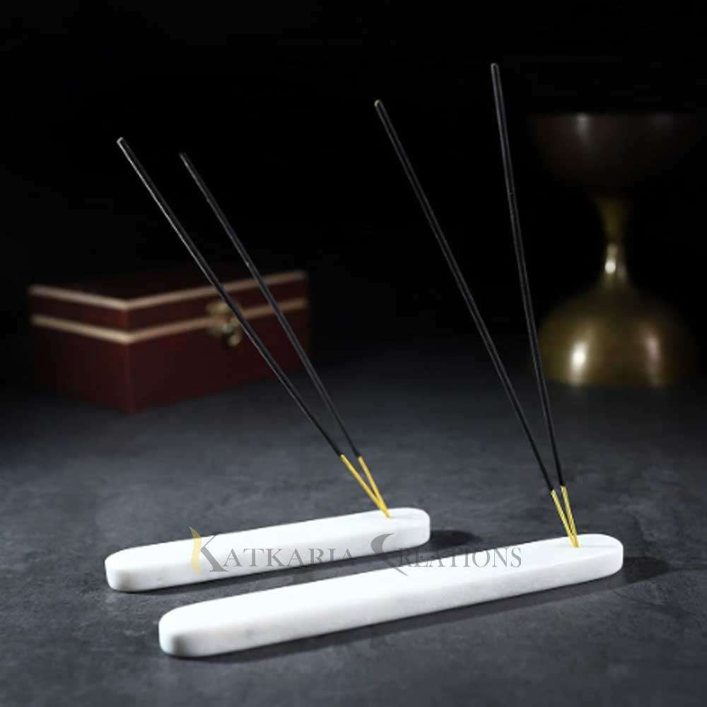 White Marble Patti Incense Stick Holder 