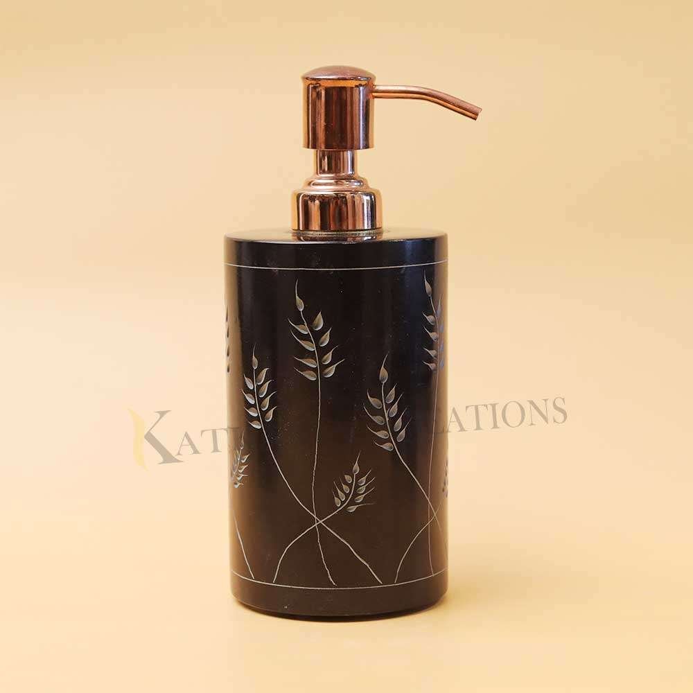 Soapstone Carving Work Liquid Soap Dispenser For Home & Office 