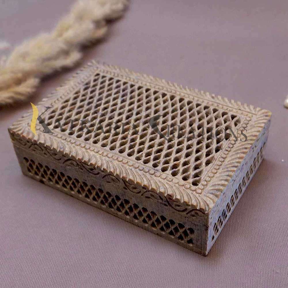 Soapstone Carving Jewellery Box 