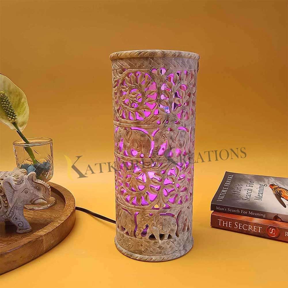 Soapstone Pipe Table Lamp For Home & Office Decoration