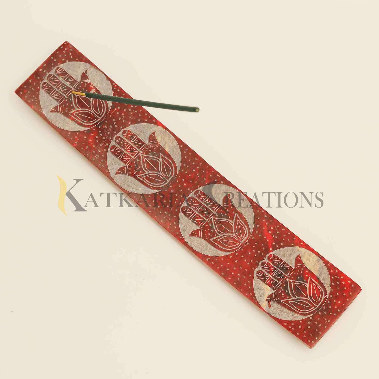 Soapstone Red Agarbatti Holder