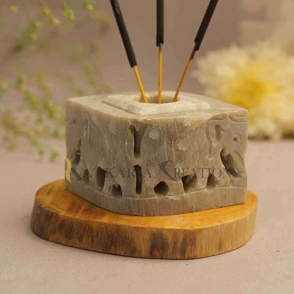 Soapstone Gajah Incense Holder 