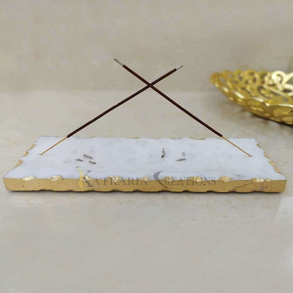 Marble & Gold Foil Incense Stick Holder 
