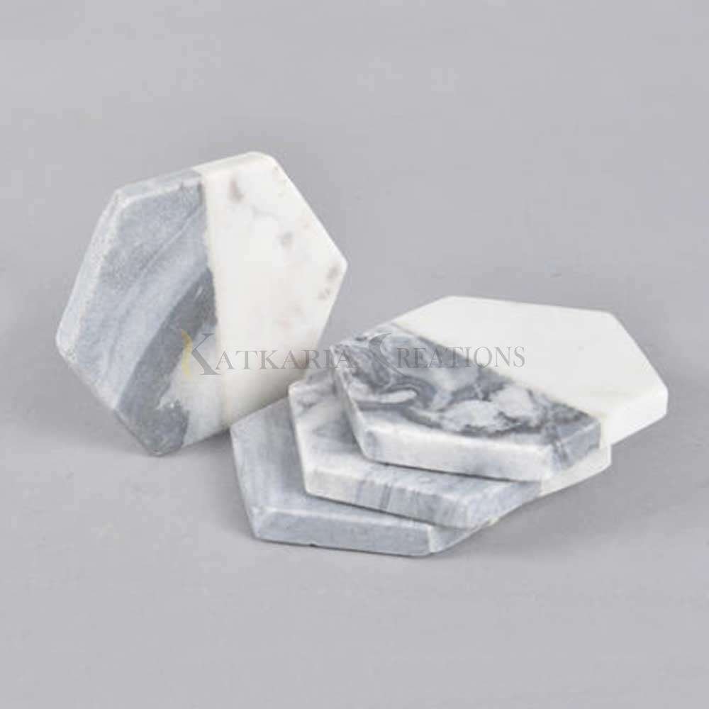 Marble Hexagon Coasters