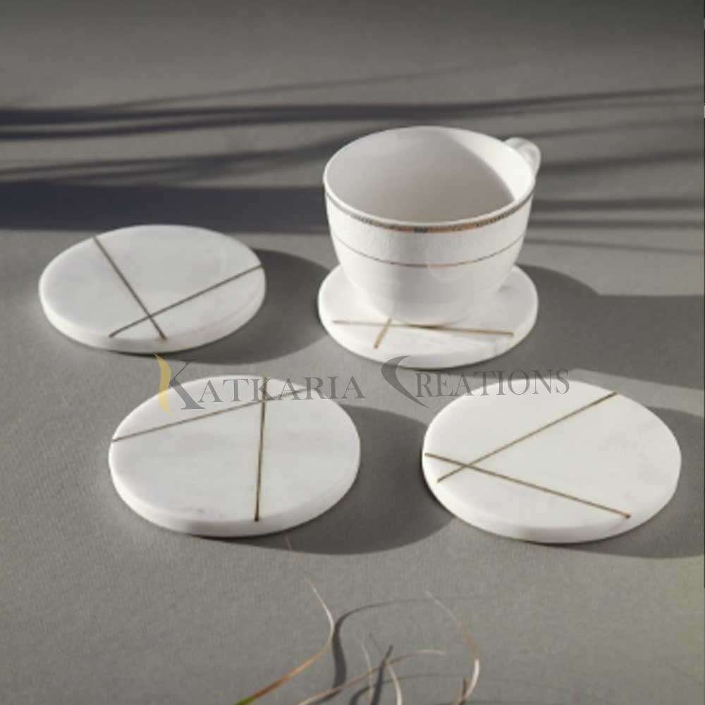 Luxury White Marble Coasters 