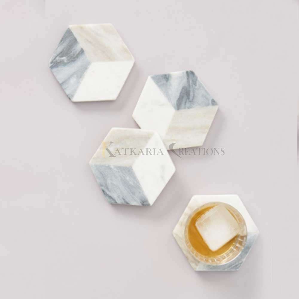 Multi Stone Marble Coasters 