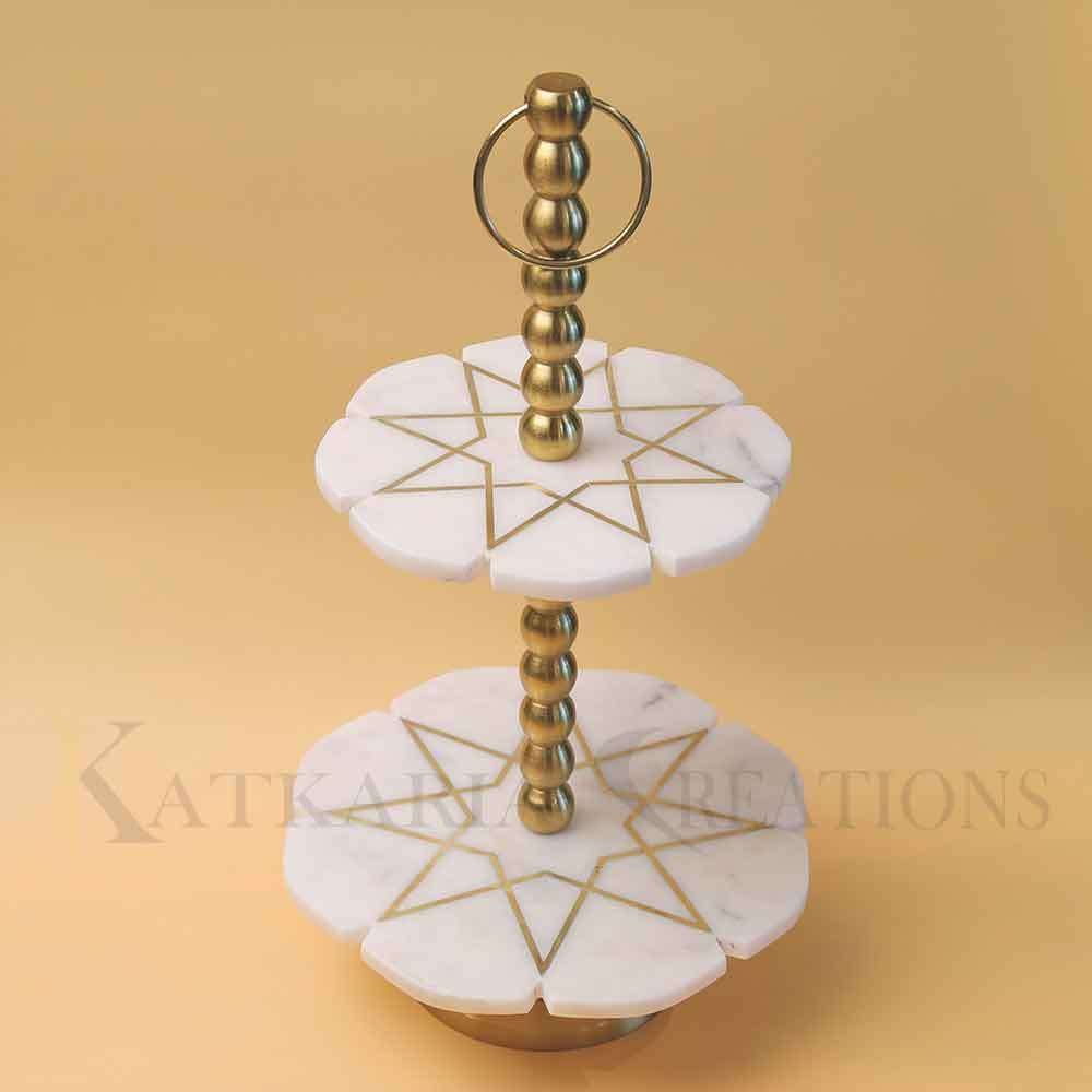 Star Marble Two Tier Cake Stand