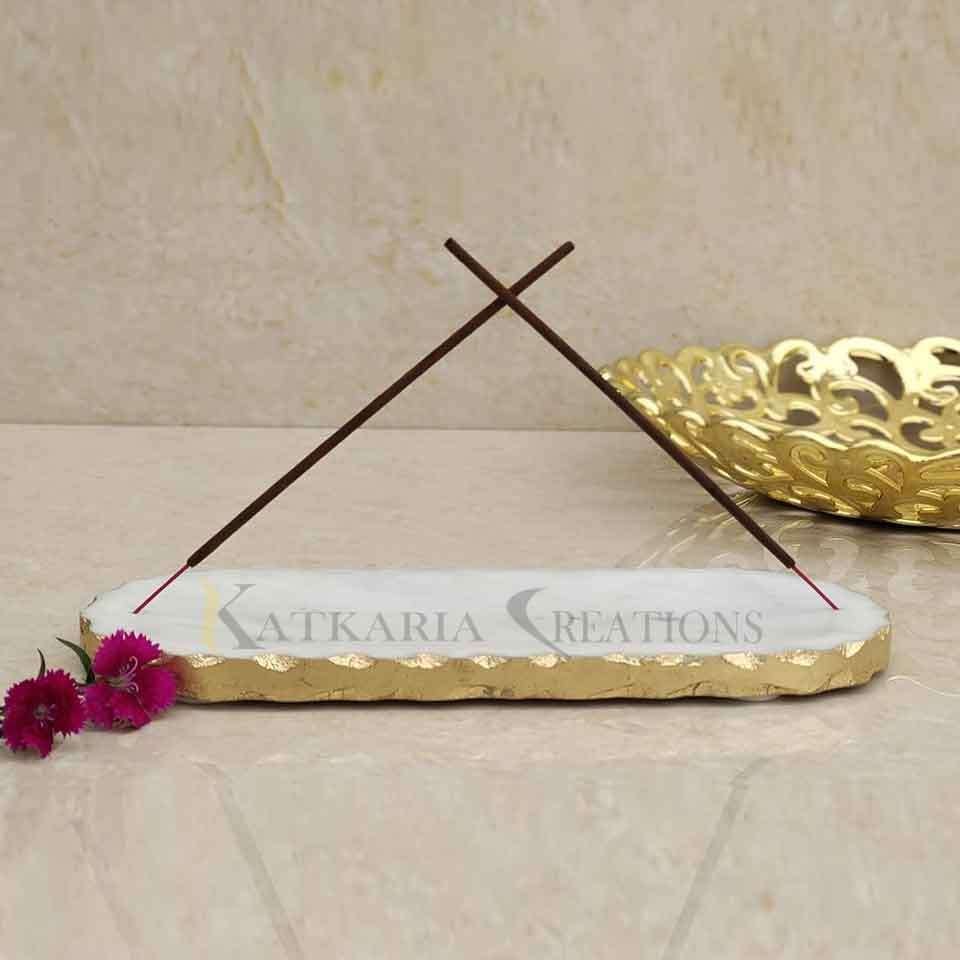 Marble Golden Incense Holder For Home & Office Decor