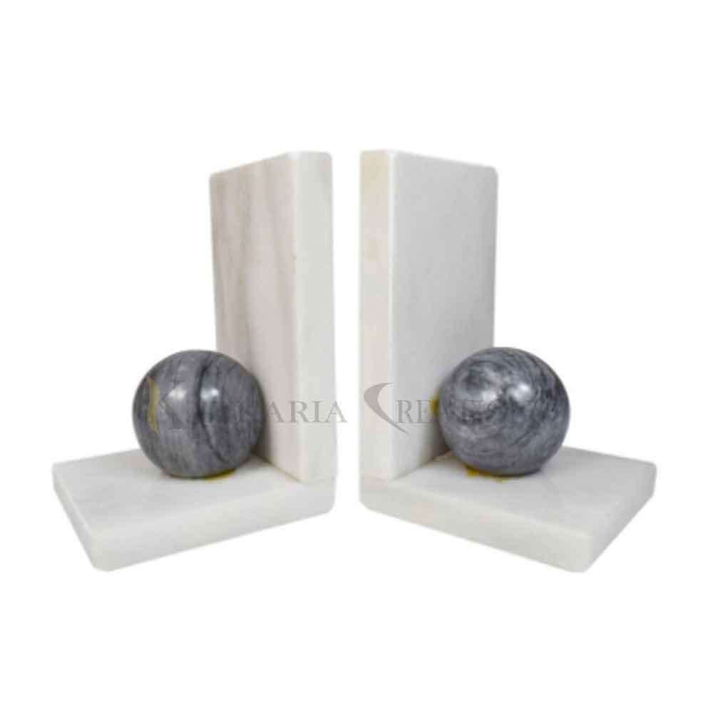 Marble Ball Bookends Set Of 2