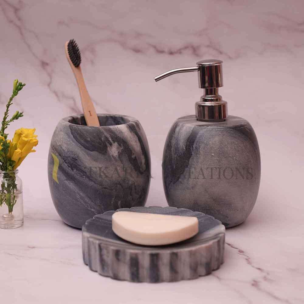 Kayampura Stone Bathroom Set Of 3 | Bathroom Accessories For Home & Office