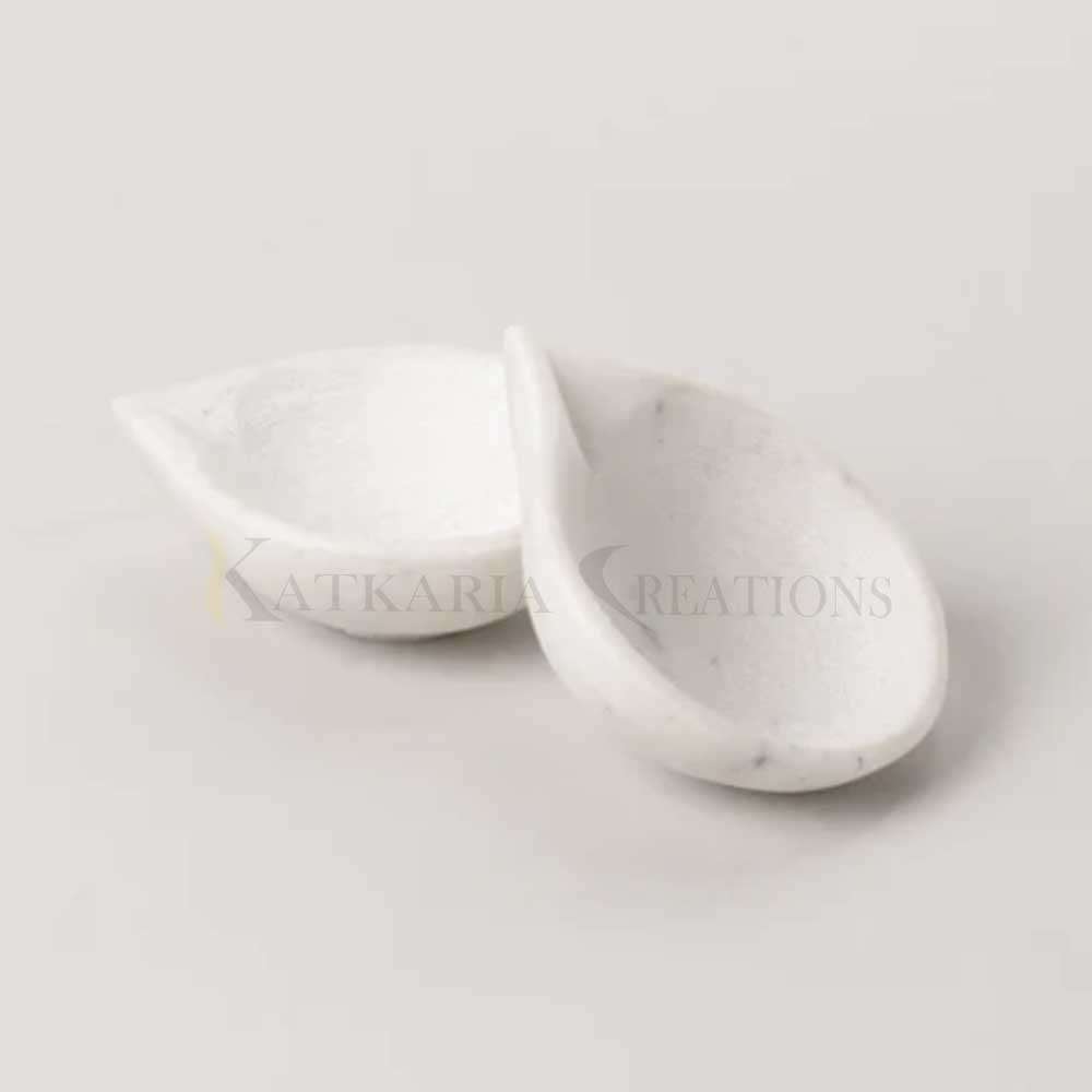 White Marble Diya 