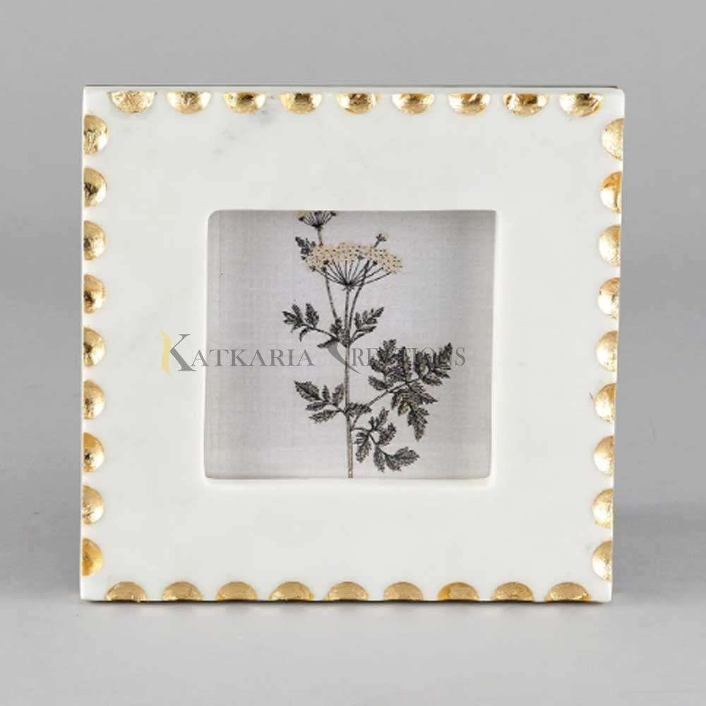 Marble Gold Foil Photo Frame For Home & Office Décor