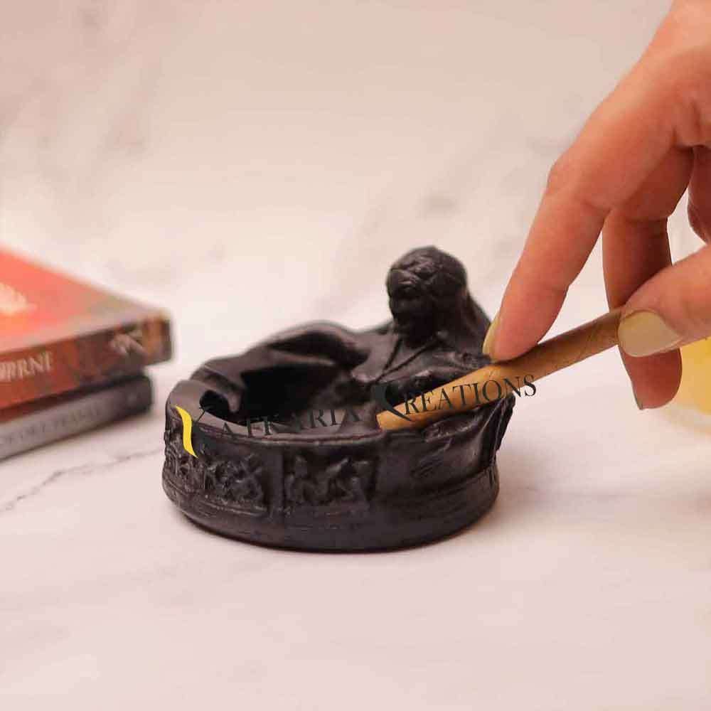 Marble Dust Black Lady Ashtray 