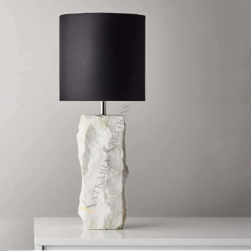 Raw Marble Table Lamp For Home & Office Decor 