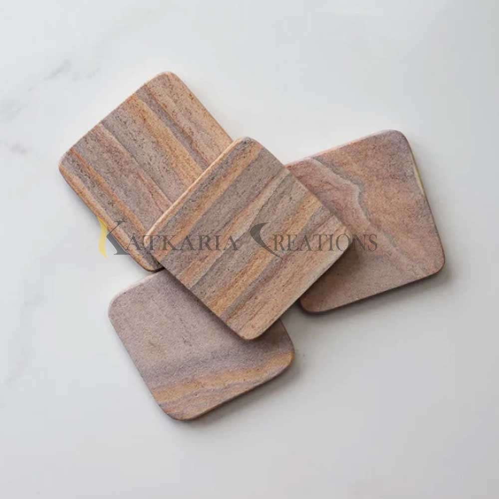 Rainbow Stone Square Coasters 