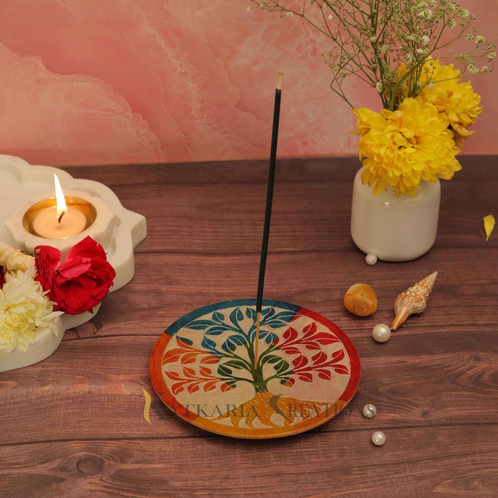 Soapstone Tree Incense Stick Holder 
