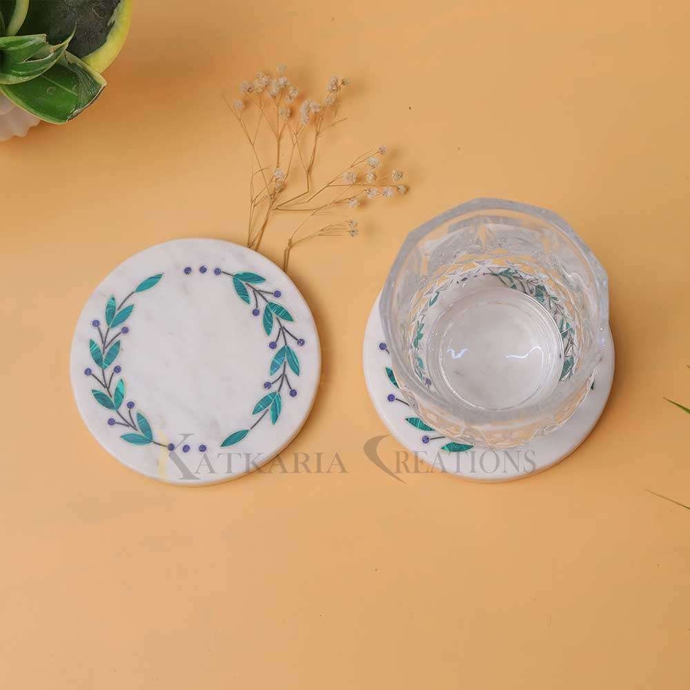 Marble Malachite Coasters 