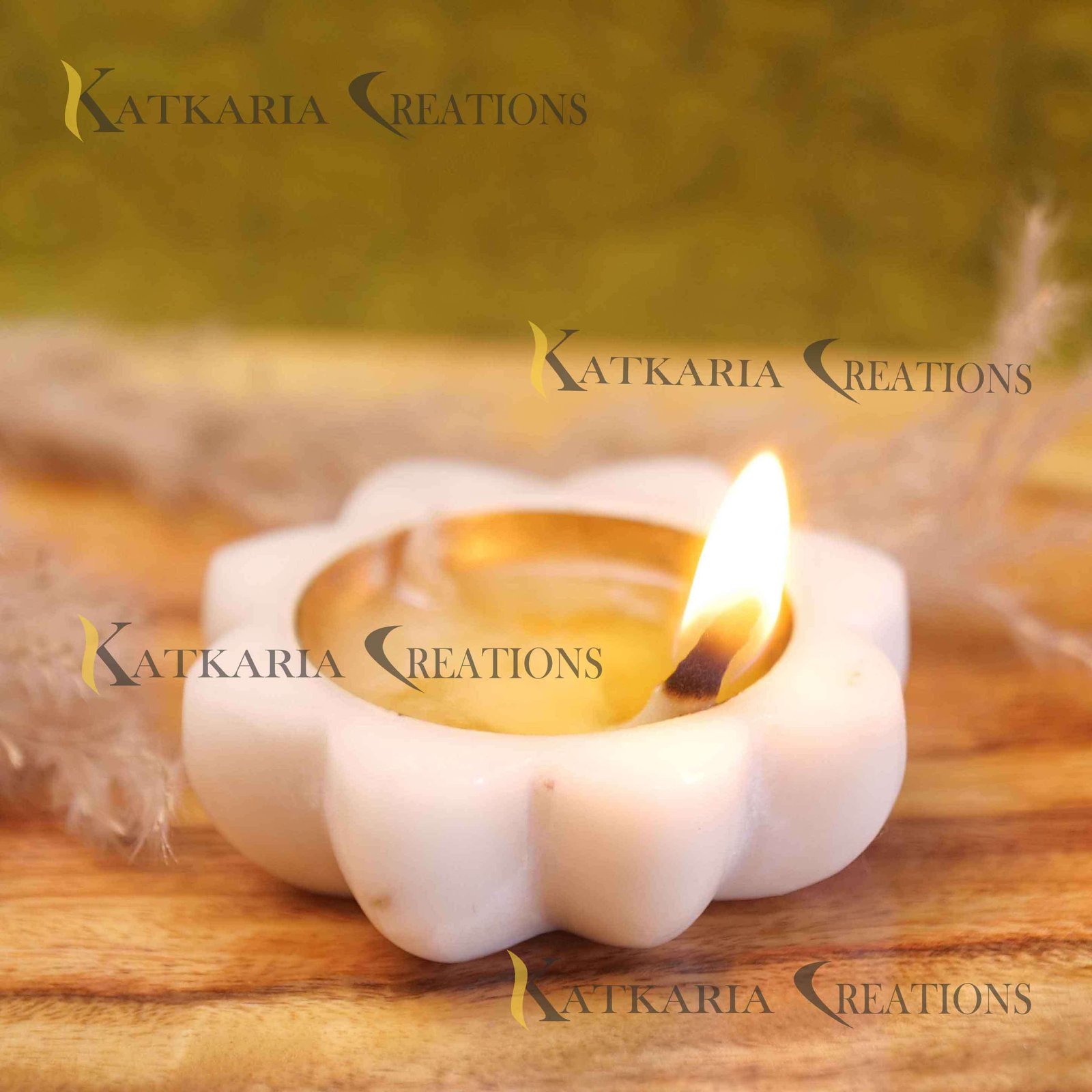 Marble Diya for Pooja | Marble and Brass Diya | Oil Lamp for Puja | Diya for Temple & Festival Decor