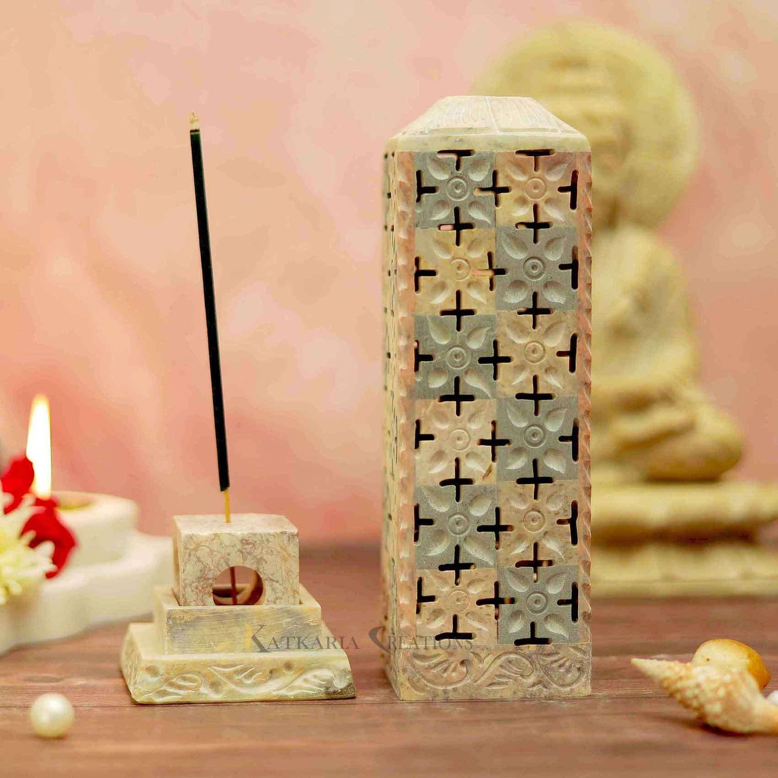 Soapstone Chess Incense Holder 