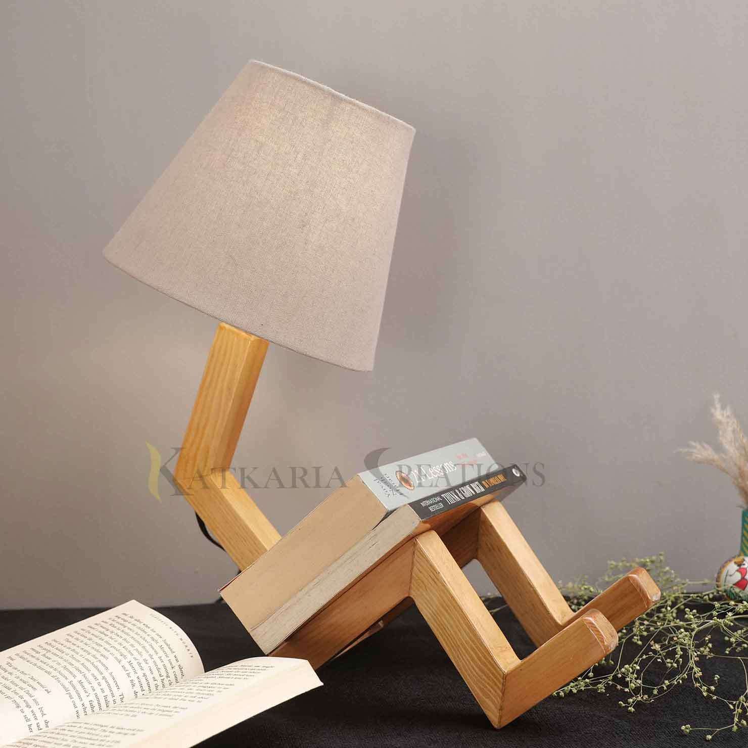 Wooden Table Lamp | Desk Lamp | Swing Arm Table Lamp | Scholar Lamps | Bedside Lighting | Reading Lamp for Home & Office