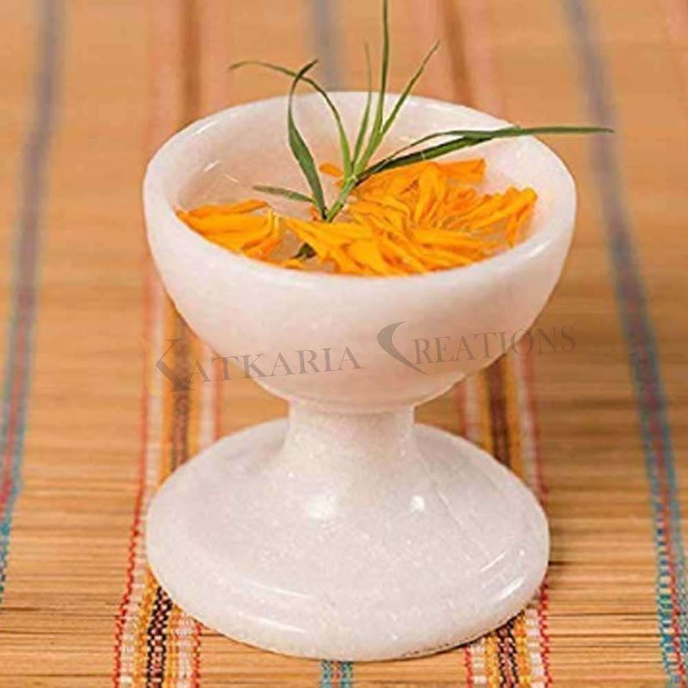 Decorative Long Marble Diya For Pooja 